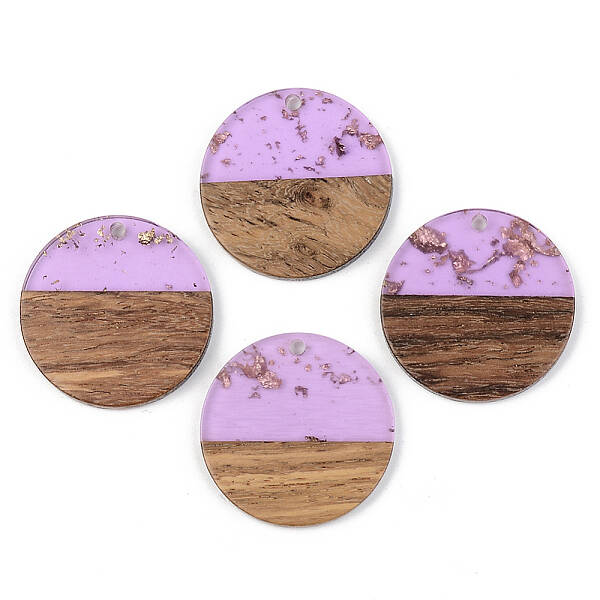 Transparent Resin & Walnut Wood Pendants