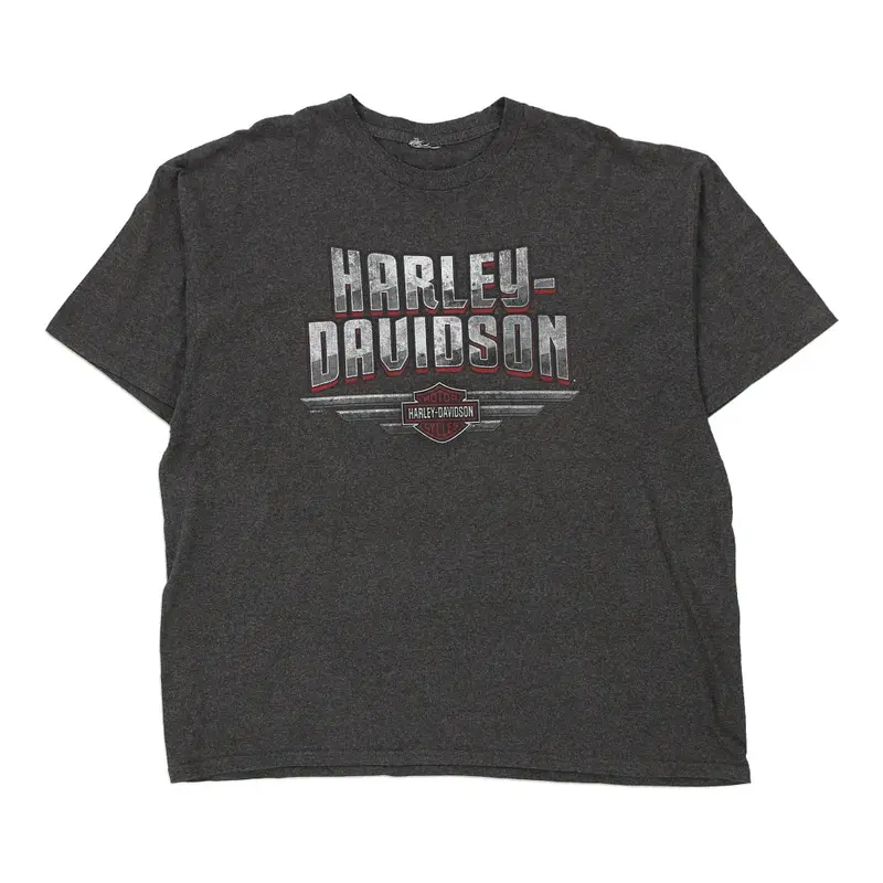 Rochester, NH Harley Davidson Graphic T-Shirt - 2XL Grey Cotton