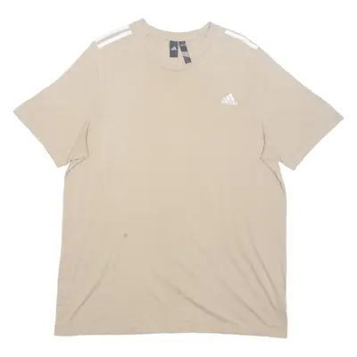 ADIDAS Womens T-Shirt Brown XL