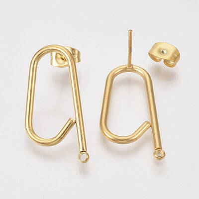 Left and Right 304 Stainless Steel Stud Earring Findings