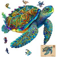 Mys Aurora Unique Wooden Puzzles Sea Turtle Jigsaw Puzzle 200 Pieces HDF Wooden Puzzle with Vivid Art and Imaginative Design ...