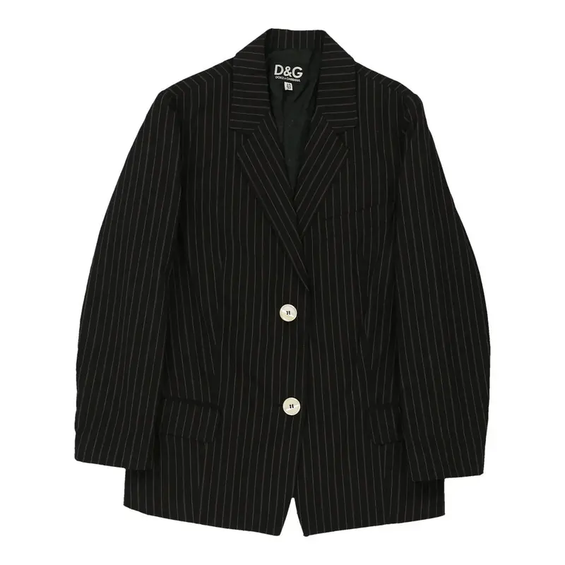 Dolce & Gabbana Striped Blazer - Small Black Cotton Blend | Size: small