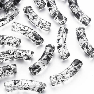 Transparent Spray Painted Acrylic Beads