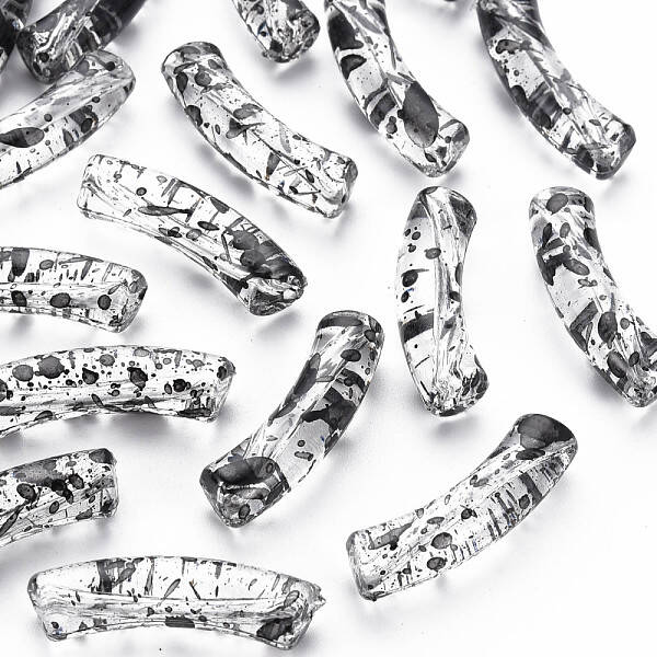 Transparent Spray Painted Acrylic Beads