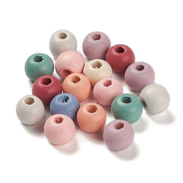 Spray Painted Natural Maple Wood Beads