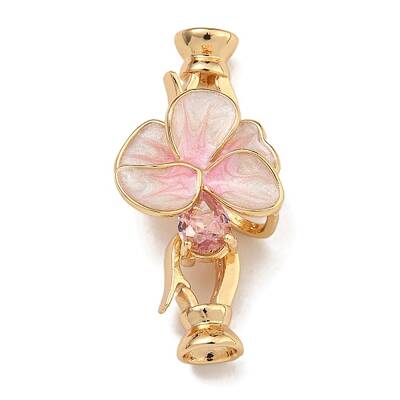 Brass Micro Pave Clear Cubic Zirconia Fold Over Clasps