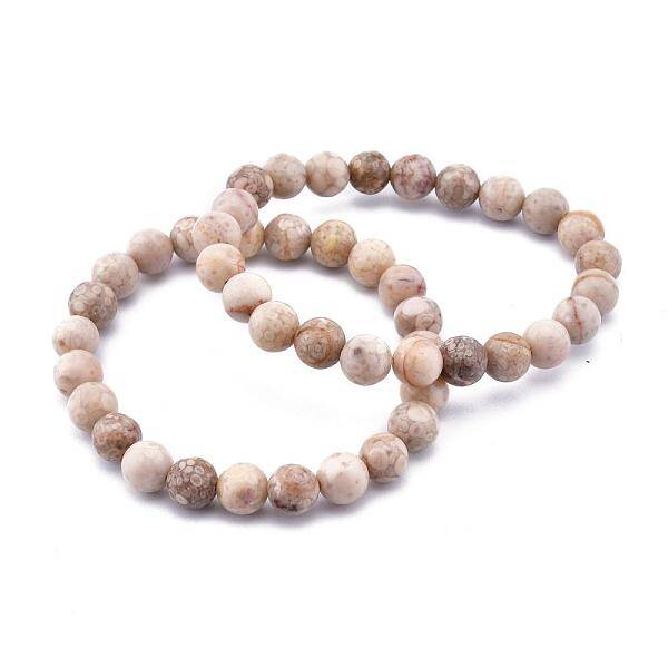 Natural Maifanite/Maifan Stone Bead Stretch Bracelets