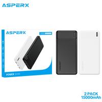 AsperX 15000mAh Power Bank Portable Charger, 3.0A Fast Charging USB Cables, Battery Pack for Smartphone, Bluetooth Earphone, ...