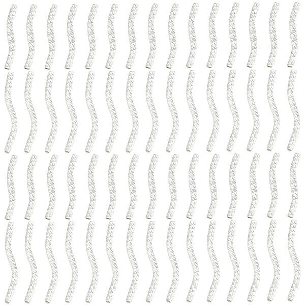 60Pcs 2 Style Brass Tube Beads