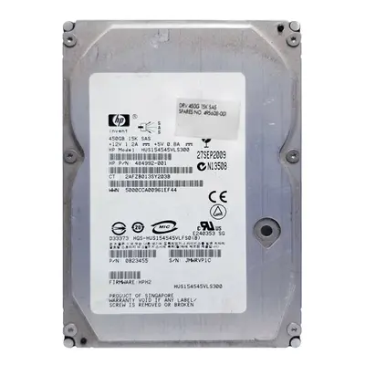 484992-001 HP 450GB 3Gb/s SAS 15000 3.5-inch 16MB Hard Drive