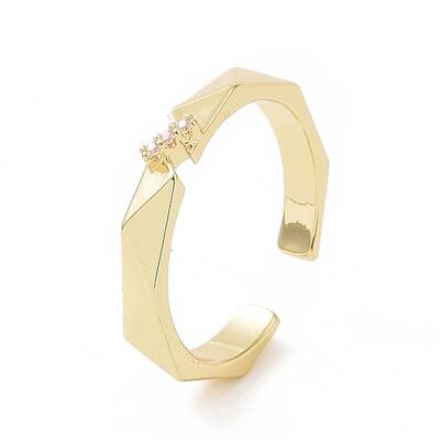 Clear Cubic Zirconia Open Cuff Ring