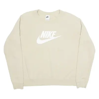NIKE Womens Sweatshirt Beige M
