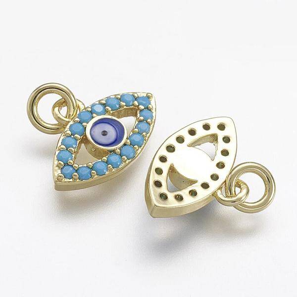 Brass Micro Pave Cubic Zirconia Charms