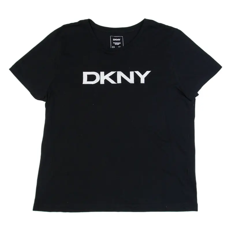 DKNY Womens T-Shirt Black L