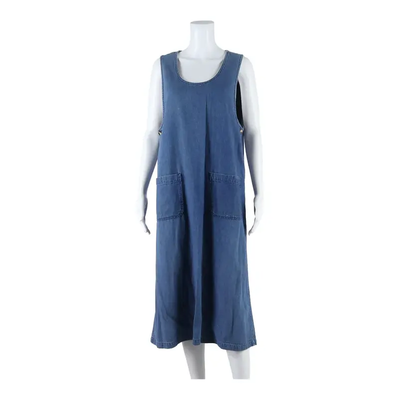 CABIN CREEK Womens Shift Dress Blue Denim Sleeveless Midi 2XL