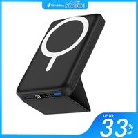 Podoru 10000mAh Wireless for MagSafe Charger, Foldable Freestanding Magnetic Power Bank and USB-C Cable, Battery Pack for iPh...