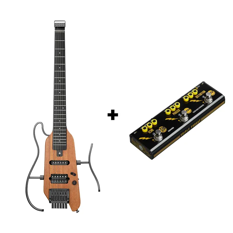 Donner HUSH™ X Electric Guitar - Natural / Guitar+ Triple Threat