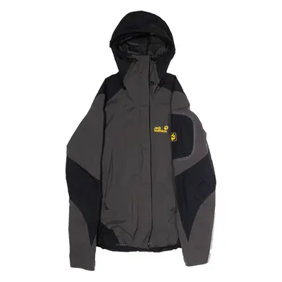 JACK WOLFSKIN Womens Jacket Grey Hooded Colourblock UK 8