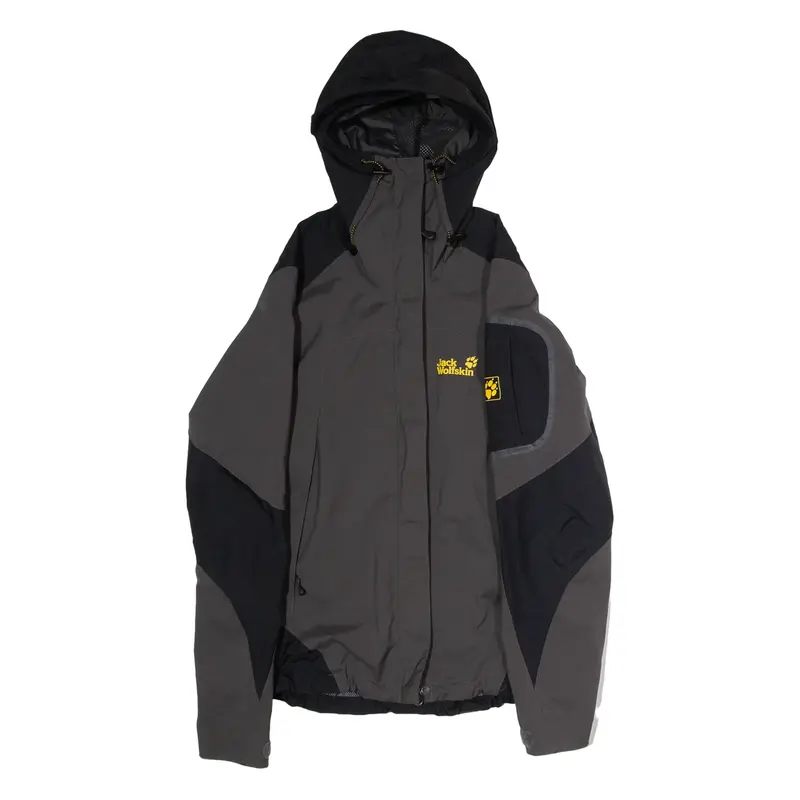 JACK WOLFSKIN Womens Jacket Grey Hooded Colourblock UK 8
