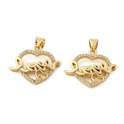 Brass Micro Pave Cubic Zirconia Pendants