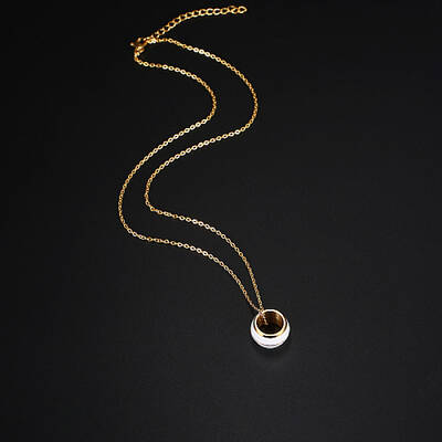 Stainless Steel Enamel Ring Pendant Necklaces for Women