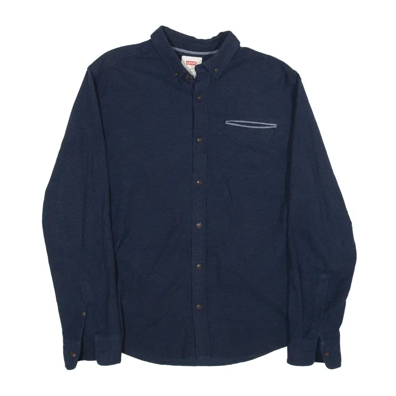 LEVI'S Shirt Blue Geometric Long Sleeve Mens M