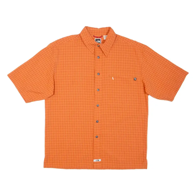 THE NORTH FACE Mens Shirt Orange Check M