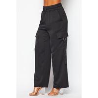 Tressy - Satin Drawstring Cargo Pocket Pants