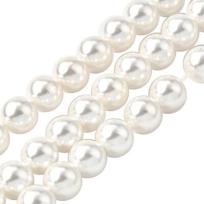 Rainbow Plated Shell Pearl Bead Strands