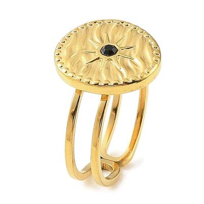 Ion Plating(IP) 304 Stainless Steel Open Cuff Ring for Women