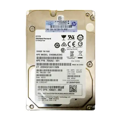 759221-002 HP 300GB 12Gb/s SAS 15000 2.5-inch Hard Drive
