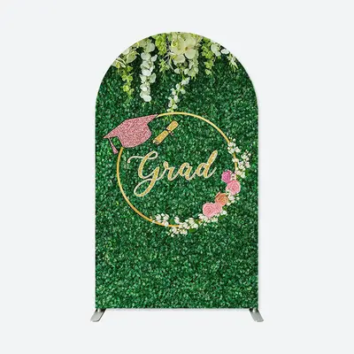 Aperturee Spring Greenery Floral Cap Gold Grad Arch Backdrop | Round Arch Backdrop Cover | Chiara Arch Backdrop Diy | Custom ...