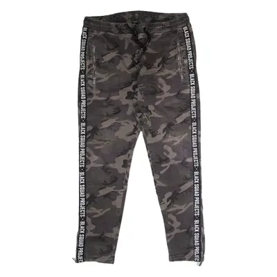 BLACK SQUAD Camouflage Mens Trousers Grey Regular Straight W36 L30