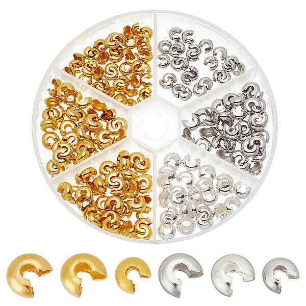 arricraft 300 Pcs 2 Colors Crimp Beads Covers