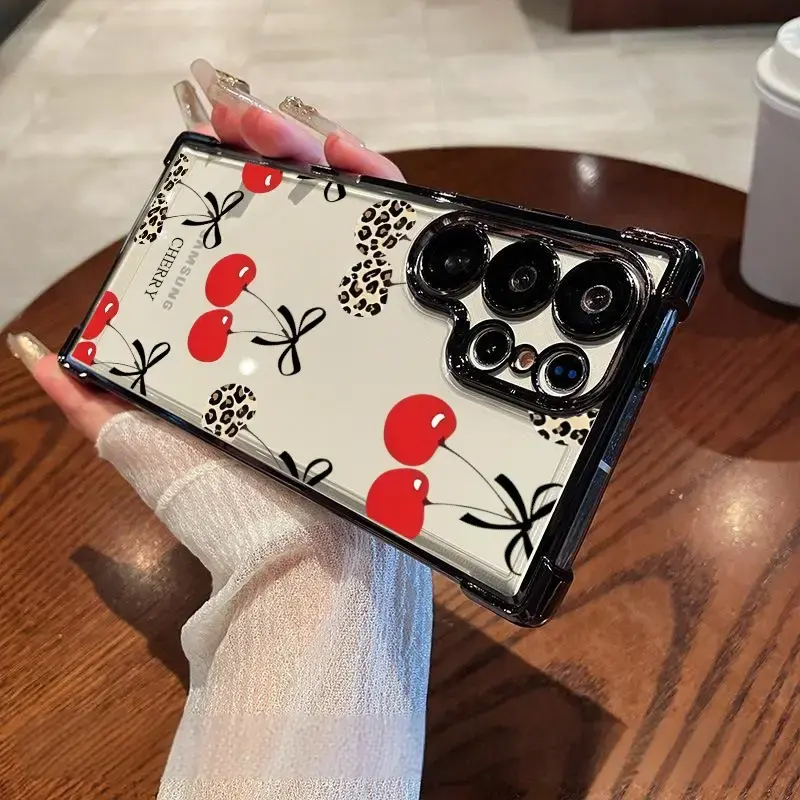 For S25/S24/S23/S22 Ultra For iPhone 16/15/14/13/12 Pro Max Phone Case Electroplating luxury transparent four corner anti dro...