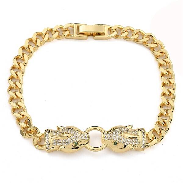 Brass Micro Pave Cubic Zirconia Link & Charm Bracelets