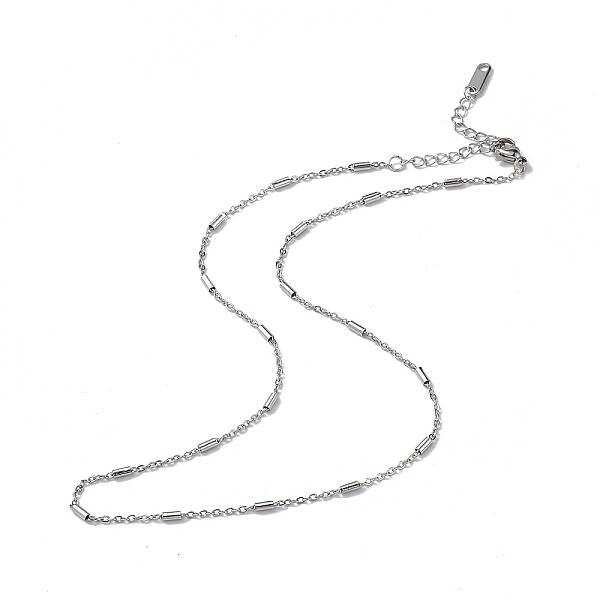 Non-Tarnish 304 Stainless Steel Column Link Chain Necklace for Men Women