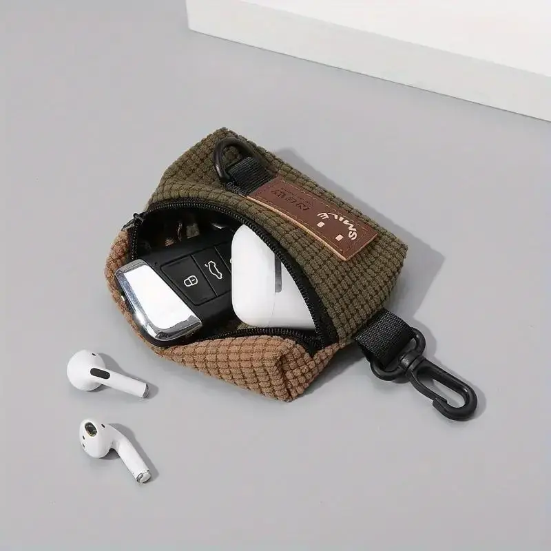 Portable Small Bag with Zipper, 1 Count Lightweight Coin Purse, Multipurpose Earphone Bag, Storage Bag for Home & Travel, Dur...