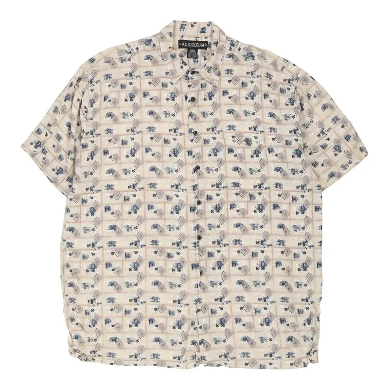 Addendum Hawaiian Shirt - Large Cream Viscose