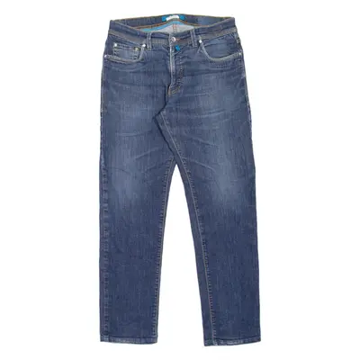 PIERRE CARDIN Lyon Mens Jeans Blue Regular Tapered Stone Wash W32 L29