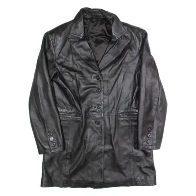 JESSICA Womens Track Coat Black Leather M