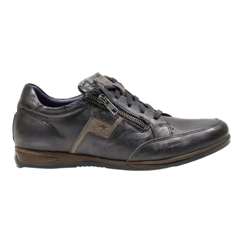 FLUCHOS Sneaker Trainers Black Leather Mens UK 6.5