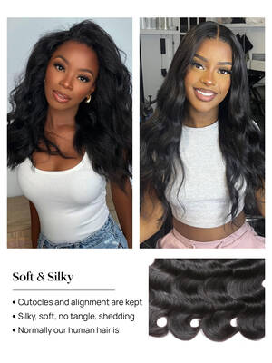 4 Bundles Body Wave Virgin Hair Weave With Lace Frontal Closure 13x4 Soft Nadula Human Hair
