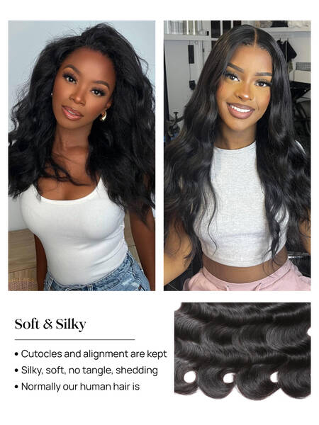 4 Bundles Body Wave Virgin Hair Weave With Lace Frontal Closure 13x4 Soft Nadula Human Hair