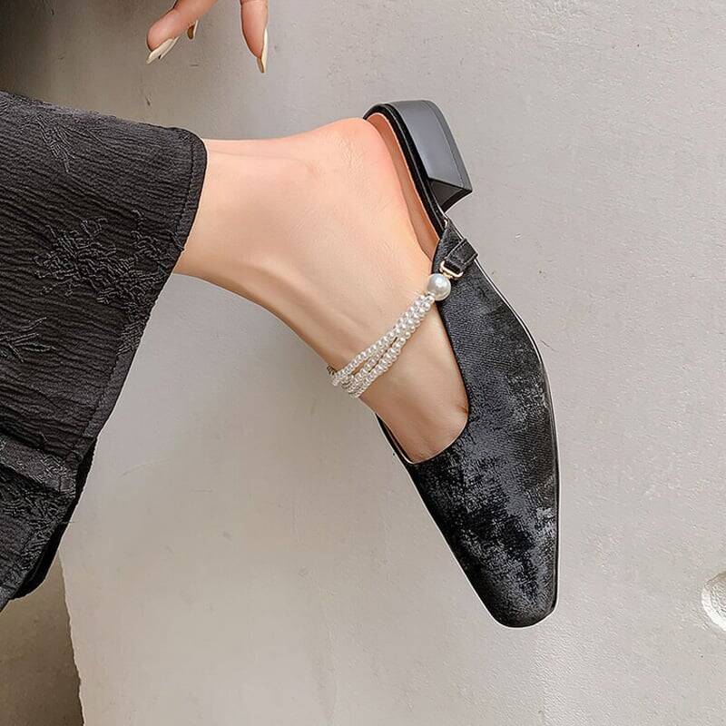CHIKO Amaia Square Toe Block Heels Clogs/Mules Shoes