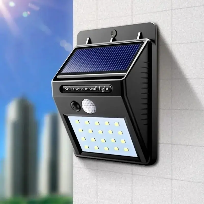 Outdoor Solar Power Wall Light, Waterproof Solar Light with Solar Panel, Security Lamp, Durable Street Light for Outdoor Path...