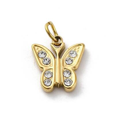 304 Stainless Steel Crystal Rhinestone Pendants