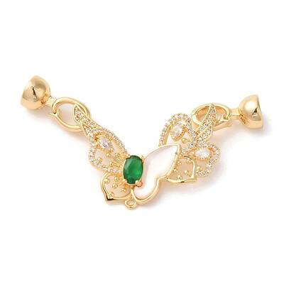 Brass Micro Pave Clear Cubic Zirconia Fold Over Clasps