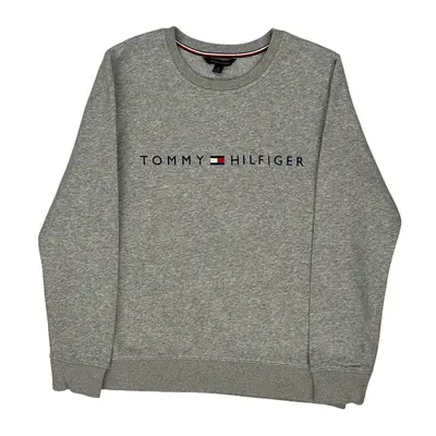 Tommy Hilfiger Spellout Sweatshirt - Medium Grey Cotton Blend