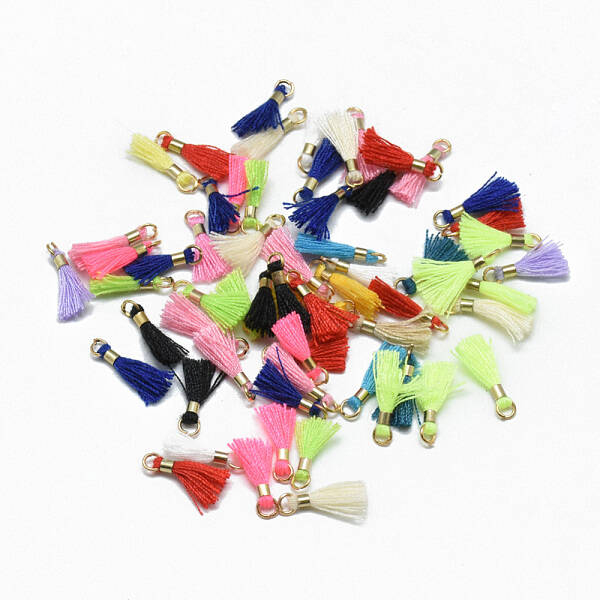 Polycotton(Polyester Cotton) Tassel Charms Decorations
